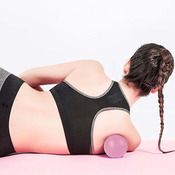 Massage Hockey Ball til Myofascial Afslapning, Fødder, Ryg, Trigger Point Terapikugle, Muskelknuder, Yoga Pink