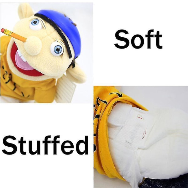 Jeffy Hand Puppet Cartoon Plysch Leksak Fylld Docka Mjuk Figur Sovande Kudde Pedagogisk Leksak Playhouse Barn Barn Bebis Present 58cm