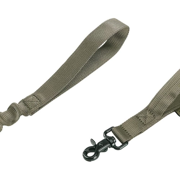 Militær bungee hundesnor Elastisk ledningsreb med 2 polstrede kontrolhåndtag til mellemstore og små hunde (ranger grøn)