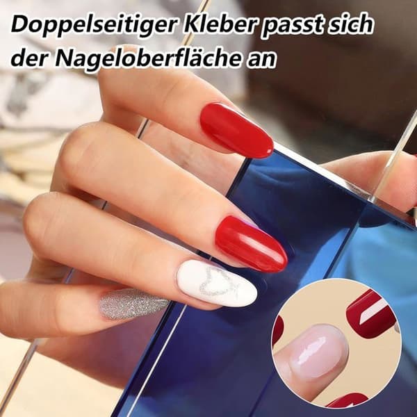 20 stk 600 neglelimputer, selvklebende gelputer, gjennomsiktige press-on neglelimputer