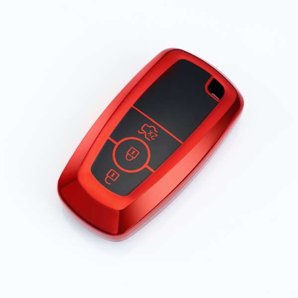 TPU-nyckelskyddsfodral för Ford Mustang F-150 Fusion Explorer Mondeo Ranger Red