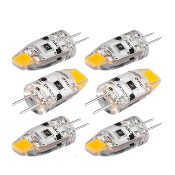 6 stk. G4 LED-pære 12v DC dæmpbar Cob LED G4-pære 1,5w 360 stråle til at erstatte 15w halogenlampe (varm hvid