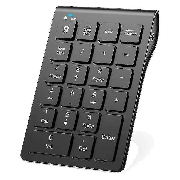 Trådløst Bluetooth numerisk tastatur, 22-tasters bærbar slank numerisk tastatur...
