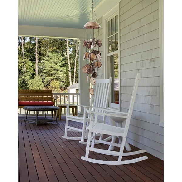 Kokosnøddespil udendørs, vindspil af træ til udendørs, perfekt dekoration til din egen terrasse, veranda, have eller baghave