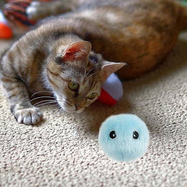 Interaktiv katt leksak gråtande fåglar grodor syrsor plysch katt boll jagande