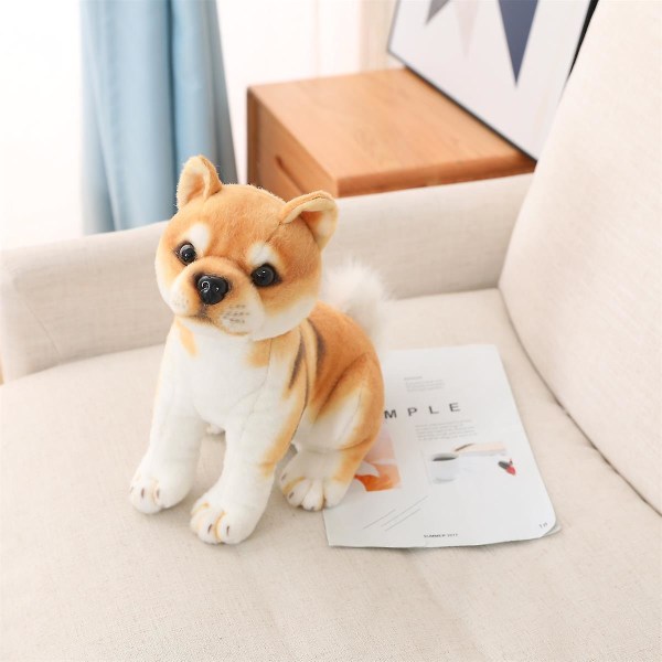 20/35cm Søde Shiba Inu Hund Plys Legetøj Sød Siddende Liggende Hvalpe Dukker Fyldte Bløde Dyr Legetøj Børn Baby Fødselsdagsgaver 35cm lying black