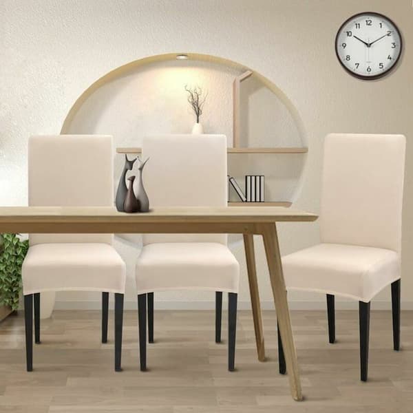 Stretch Stolöverdrag Set om 4, Universellt Tvättbart Modernt Matsalsstolöverdrag, Stolöverdrag för Stolar 45-65cm