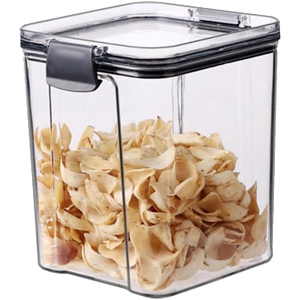 1 stk lufttett matbeholder i plast, gjennomsiktig kjøkkenbeholder, pantryarrangører, beholdere med lokk for frokostblandinger, mel, sukker, nøtter, pasta, ris 950ml