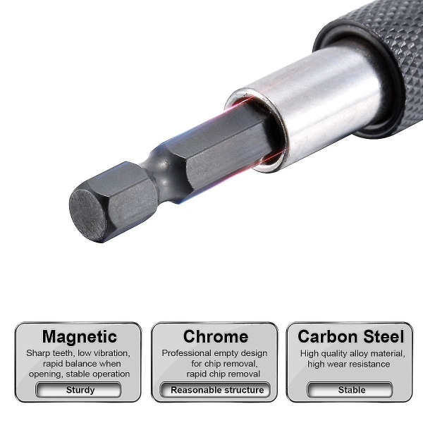Magnetisk skruetrækker Bit Holder Kit - 2, 4, 6 forlængere med 1/4 sekskantskaft Quick Change