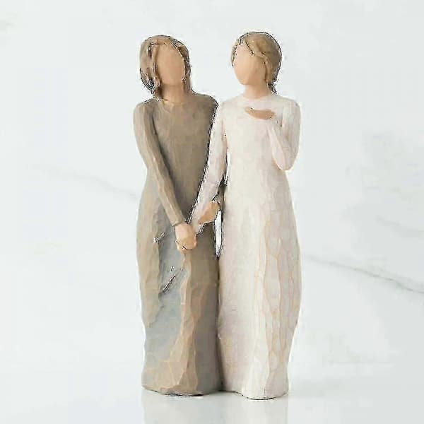 Willow Tree Ved Min Side, 3 søstre Ved Min Side Skulptur Håndmalt Figur