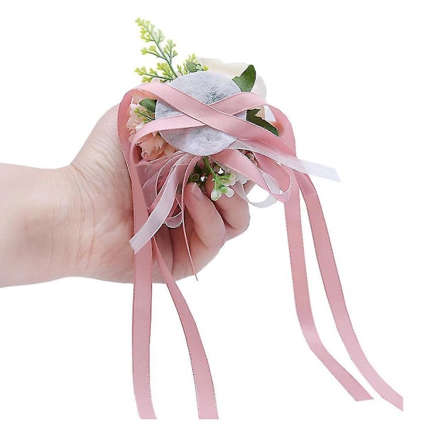 2-delt blomsterarmbåndssæt, kunstigt og nellikearmbåndssæt til brud og gom (pi