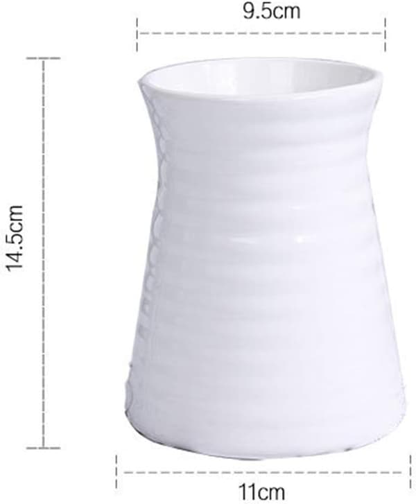 14,5 cm Hvit Keramisk Blomstervase/Blomsterpotte