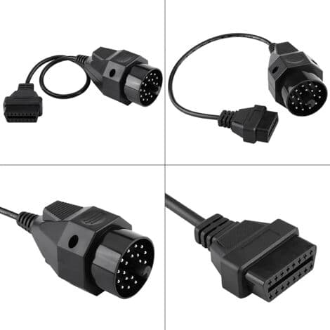 OBD2 20-pin til 16-pin adapterkabel – Kompatibel med E36 E38 E39 E46 E53 X5 Z3 – ABS-materiale – Lengde 320 mm