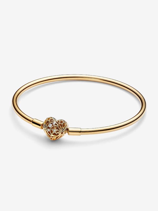 Pandora - Celestial Heart Clasp Armring - 14k gullforgylling 7.5in/19cm