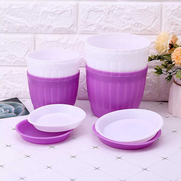 Mini farverige blomsterkrukker til have, hjem og kontor - Dekorative plastikpotter til planteskole