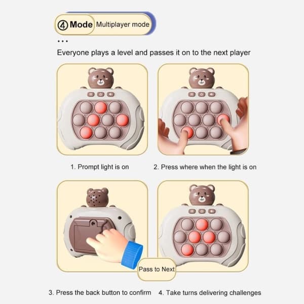 Pop It-spel - Pop It Pro Light Up-spel Snabbt tryck Fidget-spel Z Brown BROWN BEAR