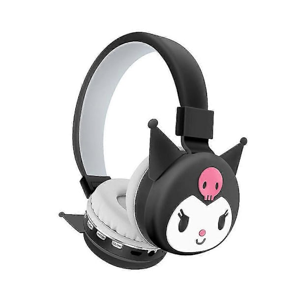 Kuromi Bluetooth-hörlurar Trådlösa Hörlurar Barn Anime Cartoon Över-Örat Hörlurar Black