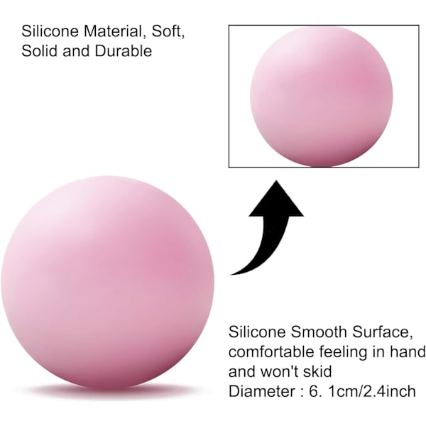 Massasjeball for myofascial avspenning, føtter, rygg, triggerpunktterapi, muskelknuter, yoga Pink