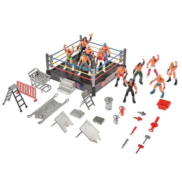 Mini Wrestling Legetøj Mini Wrestling Figur Playset Wrestlers Warriors Legetøj Med Ring Og Realistiske Tilbehør Mini Wrestling