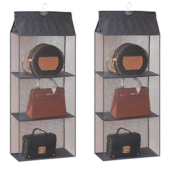 Dww-2 stk. Taske Opbevaring, Sko Garderobe Organizer, Hængende Opbevaringstaske, Foldbar Garderobe Organizer til Tasker, Taskeholder til Skab