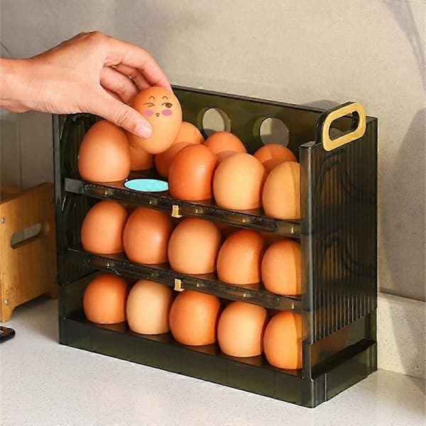 Äggförvaringslåda Sidodörr för Kylskåpsförvaring Organizer Kök Vändbar Specialägg Yellow #9