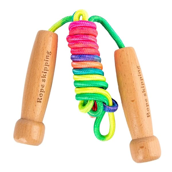 Hopprep för barn, justerbart hopprep för barn med trähandtag Wood color