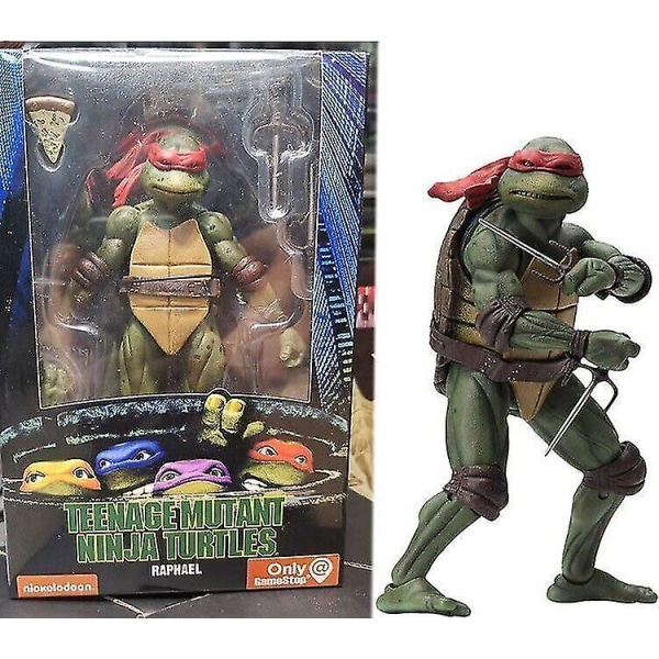 Ninja Turtles 1990 7" Neca Tmnt Teenage Movable Toys Mutant Action Figur Raphael