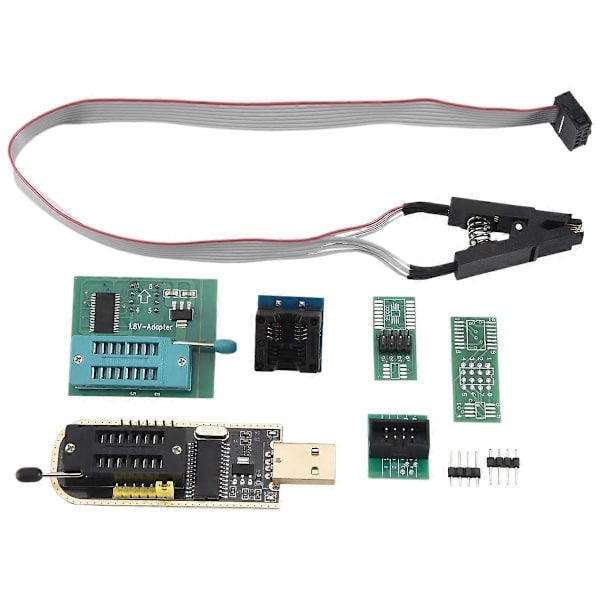 1Sæt CH341A 24 25 Serie EEPROM Flash BIOS USB-programmør+SOIC8 SOP8 Testklemme+SPI 1.8V Adapter+SOP8 SOIC8 til DIP8
