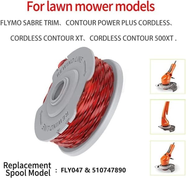 4-pakning Trimmerspoler for Flymo Gresstrimmer, 1,5 mm Nylon Dobbel Tråd, Automatisk Mating, Erstatningsspole Gresstrimmertilbehør 4 stk 4pcs