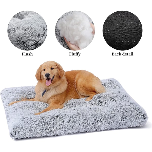 Hundeseng Vaskbar, myk plysj beroligende hundesenger Hundekasse Madrasspute for store middels små hunder Fluffy hundematte 40*30*5cm