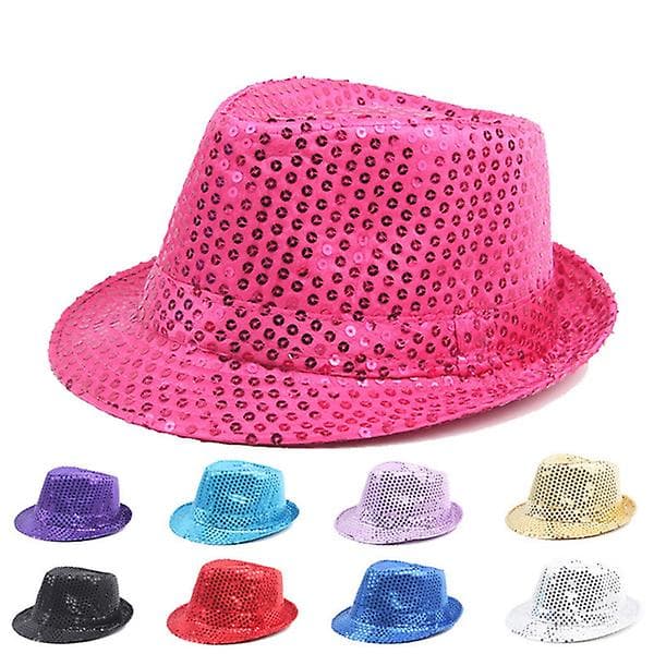 Sequin Jazz Hat Caps Unisex Bowler Magiske Hatte Blinkende Lys Gul