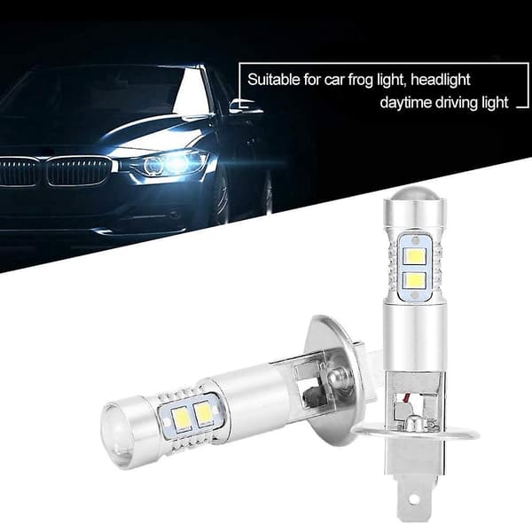 Hodelyspærer, 2x H1 6000k Super White 100w Led Hodelyspæresett Nærlys