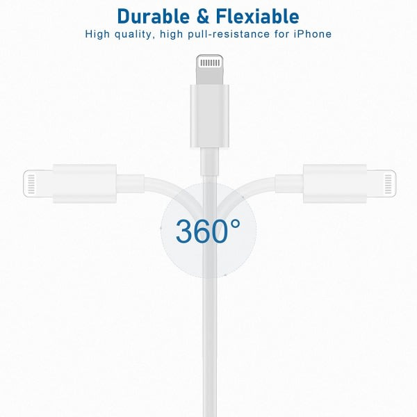 CDQ iPhone-laddare USB-C - Kabel / Sladd - 20W - Snabbladdare 4-pack