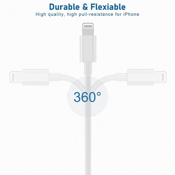 CDQ iPhone-oplader USB-C - Kabel / ledning - 20W - Hurtigoplader 4-pak