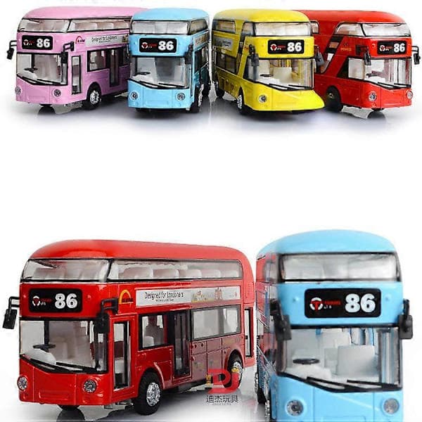 London Dobbeltdækker Turistbus Modelbus Model Børnelegetøjsbil Pink Pink