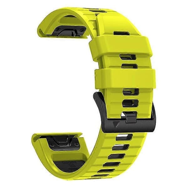To-tonet udskiftningsrem silikone urrem til Garmin Fenix 7 Pro / Fenix 7 Lime Sort Lime Black