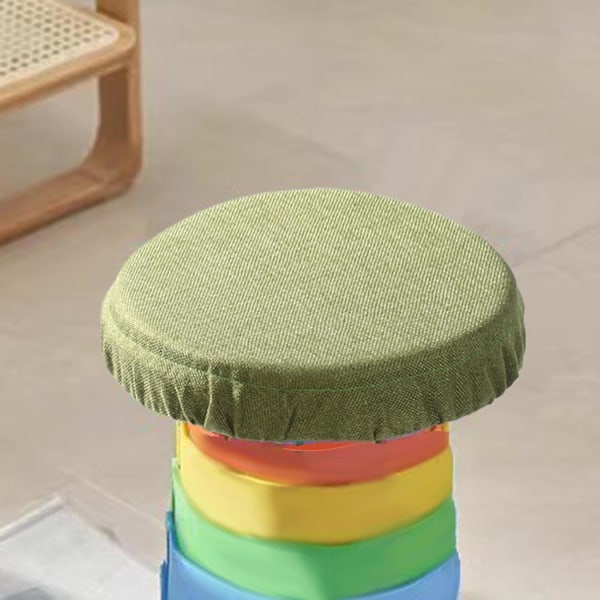 Taitettava jakkarapehmuste Tuolin Pehmuste Teleskooppijakkara Pehmuste Sisä- ja Ulkokäyttöön Stadionjakkaran Peitteet Pyöreä Retkeilyyn Makuuhuoneeseen Green Imitate linen