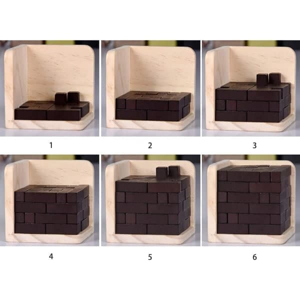3D trepuslespill hjernetrening. Genial ferdighetsbygger T-formede brikker. 3D-puslespill for voksne og barn original