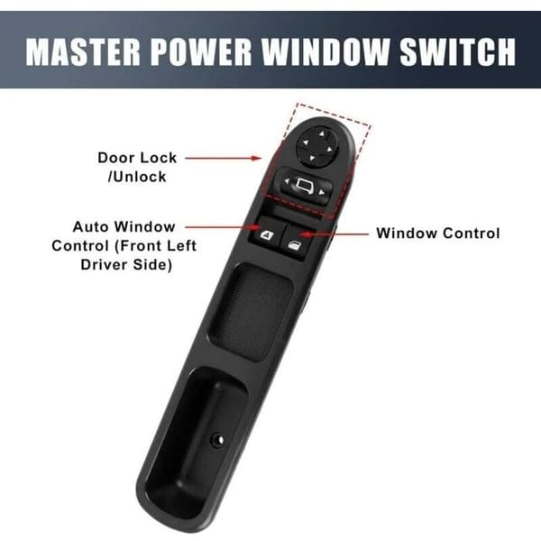 Forreste venstre vinduesregulator, førerside, elektrisk vindueshovedafbryder 6554.QC, vinduesregulatorafbryder til Peugeot 207