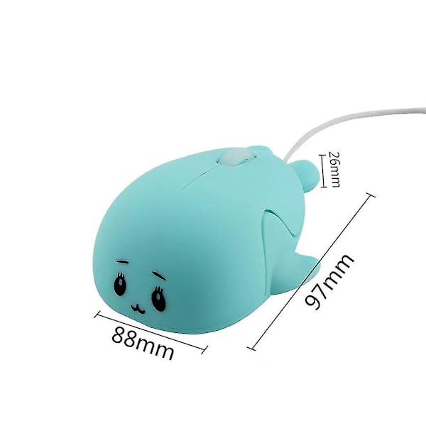Trådbunden mus Cartoon mus Usb dator optisk mus ergonomisk design mus för PC laptop kontor flicka present(blå)(1st)