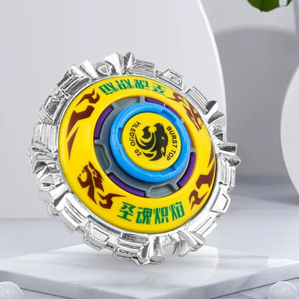 1 set snurrande topp leksak klassiska anime element anti-scratch roterande rolig gyroskop leksak för underhållning Cyan