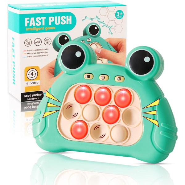 Elektronisk lys-opp pop Quick Push Spillkonsoll Fidget Toys Poppet Sensorisk Leke Push Pop Bubble Toy Stress Relief Puzzle Game For Kid Green