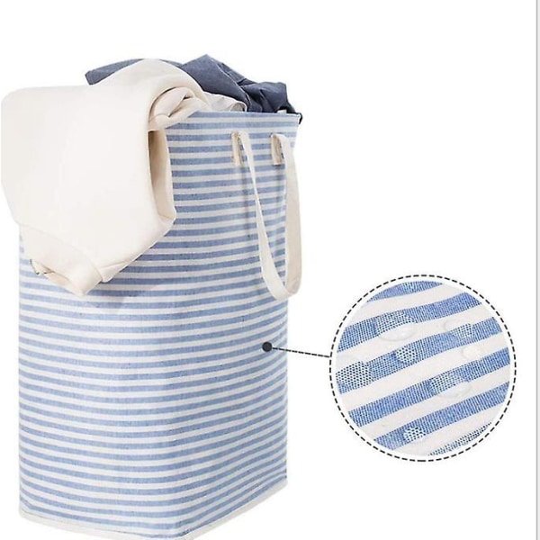 Fritstående vasketøjskurv Sammenklappelig stor tøjkurv med forlængede håndtag til tøjlegetøj, blå
