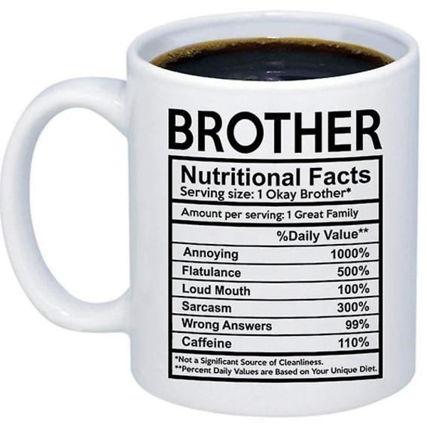 Pappa Mugg Vit 11oz - Fars Dag Gåvor - Keramisk Kaffe Mugg För Fäder 301-400ML BROTHER
