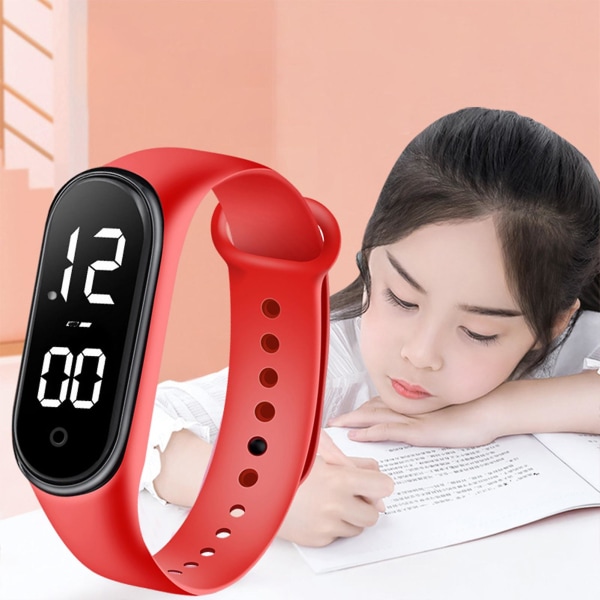 Elektroninen watch Lasten LED- watch Muodikas, tarkka ajanotto, selkeä watch Red