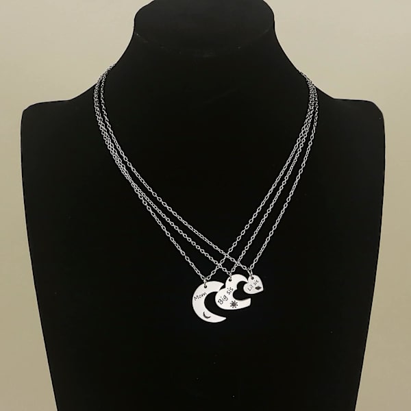 Selopu Halsband Mor Dotter Halsband Mamma Syster Smycken 3 st Mamma Storasyster Lillasyster Hänge Halsband