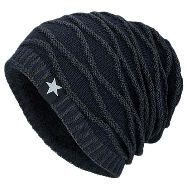 Män Kvinnor Stickad Ull Slouch Mössa Hatt Mössa Skid Skateboard Navy