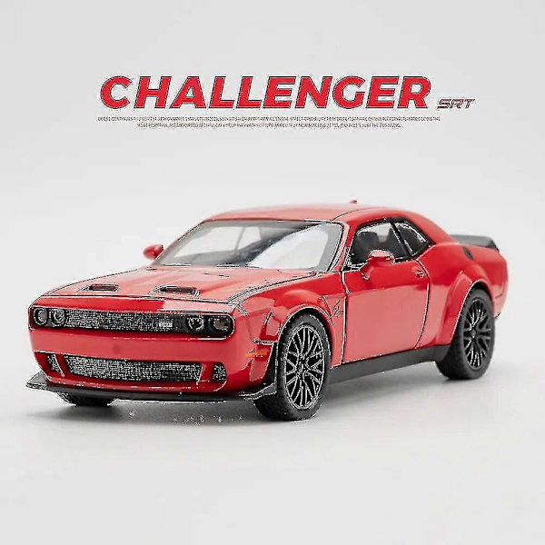 1:32 Dodge Challenger Hellcat Redeye Alloy Muscle Car -mallin ääni- ja valoefektit, lasten lelukeräilyesine, syntymäpäivälahja Boris Red