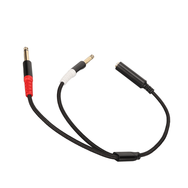 1/4 tommers stereo splitter Y-kabel gullbelagt plugg dobbel hann skjermet 6,35 mm hannplugg til dobbel 6,35 mm hunnkabel