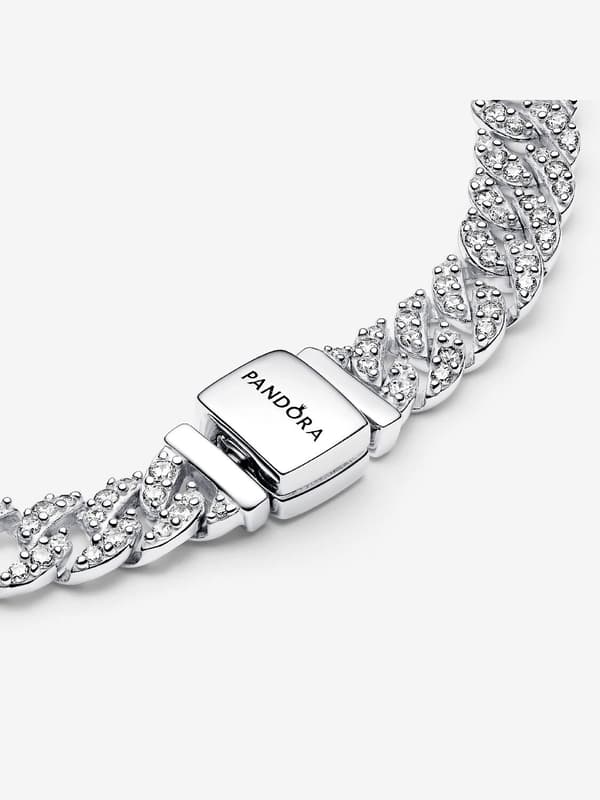 Pandora - Pandora Timeless Pavé Cuban Chain Armbånd - Sterlingsølv 6.3in/16cm